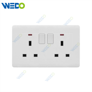 C50 Home Switches Double 13A Switched Socket /Double 13A Switched Socket with Neon White/gold/silver/brush Gold/wood/brush Silver