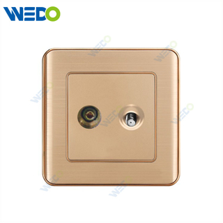 C32 PC Satellite +TV Socket Gold Electrical Switch Sockets Customized Factory Wall Switch