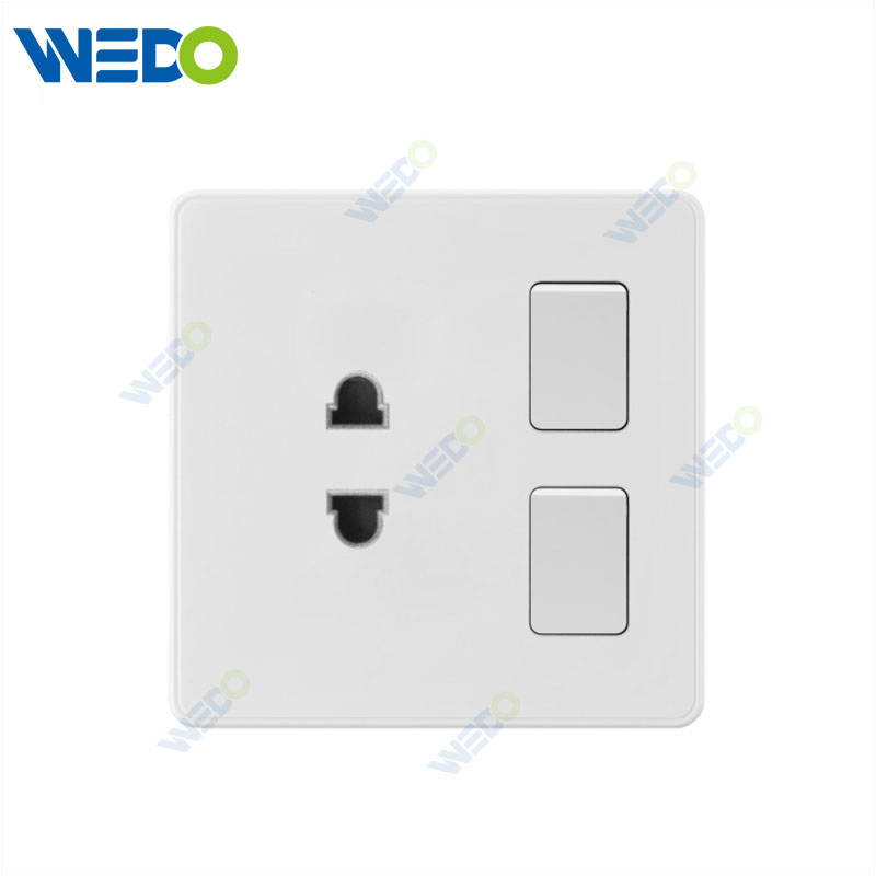 C85 Wall Switch Push On Off UK Standard Electric Switch Socket UK Standard White 2g Switch And 2 Pin Socket/2g Switch And 2g 2pin Socket