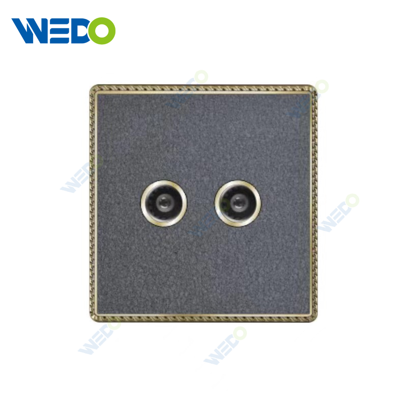 Acrylic Leather British TV/Double TV/TV+TEL Wall Switch, Electric Socket Switch
