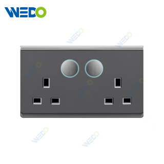 British Standard High Quality Double 13A switch socket/+2USB Reset Wall Switch Electrical Socket