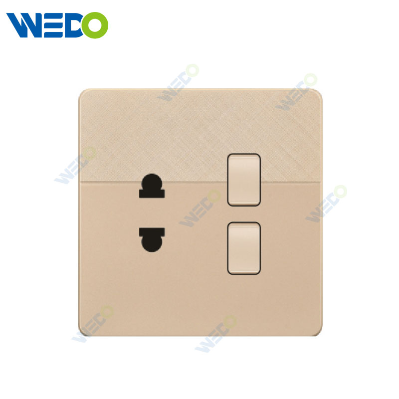D1 Light Switch Simple Electric, Wall Switch Light 2G 2PIN SOCKET/ 2G 4PIN SOCKET Socket With Neon Wall Switch PC Material Cover with IEC Report SASO