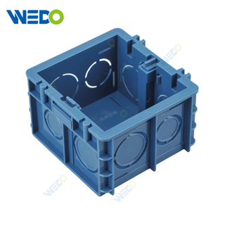 高品质蓝色塑料墙开关盒86型1gang 35mm 50mm PVC电气连接墙开关盒