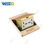 Rose Gold Brass 10A 6 Pin Waterproof Pop-up Electrical Power Floor Ground Outlet Box Universal Socket 