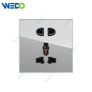 S6 Series 5PIN MF Socket 250V Light Electric Wall Switch Socket Tempered Glass Material Modern Sockets