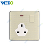 C90 Wenzhou Factory New Design Acrylic Home Lighting Electrical Wall Switches PC Material Cover with IEC Report SASO 13A Switched Socket with Neon