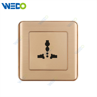 C32 Aluminium Gold 15A 3 Pin Multi Function Socket 