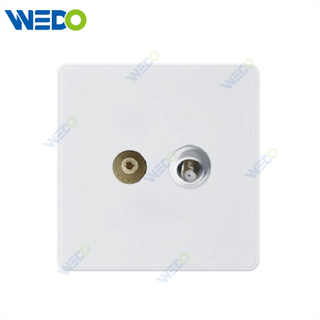 C85 Wall Switch Push On Off UK Standard Electric Switch Socket UK Standard White Gold Satellite+TV Socket