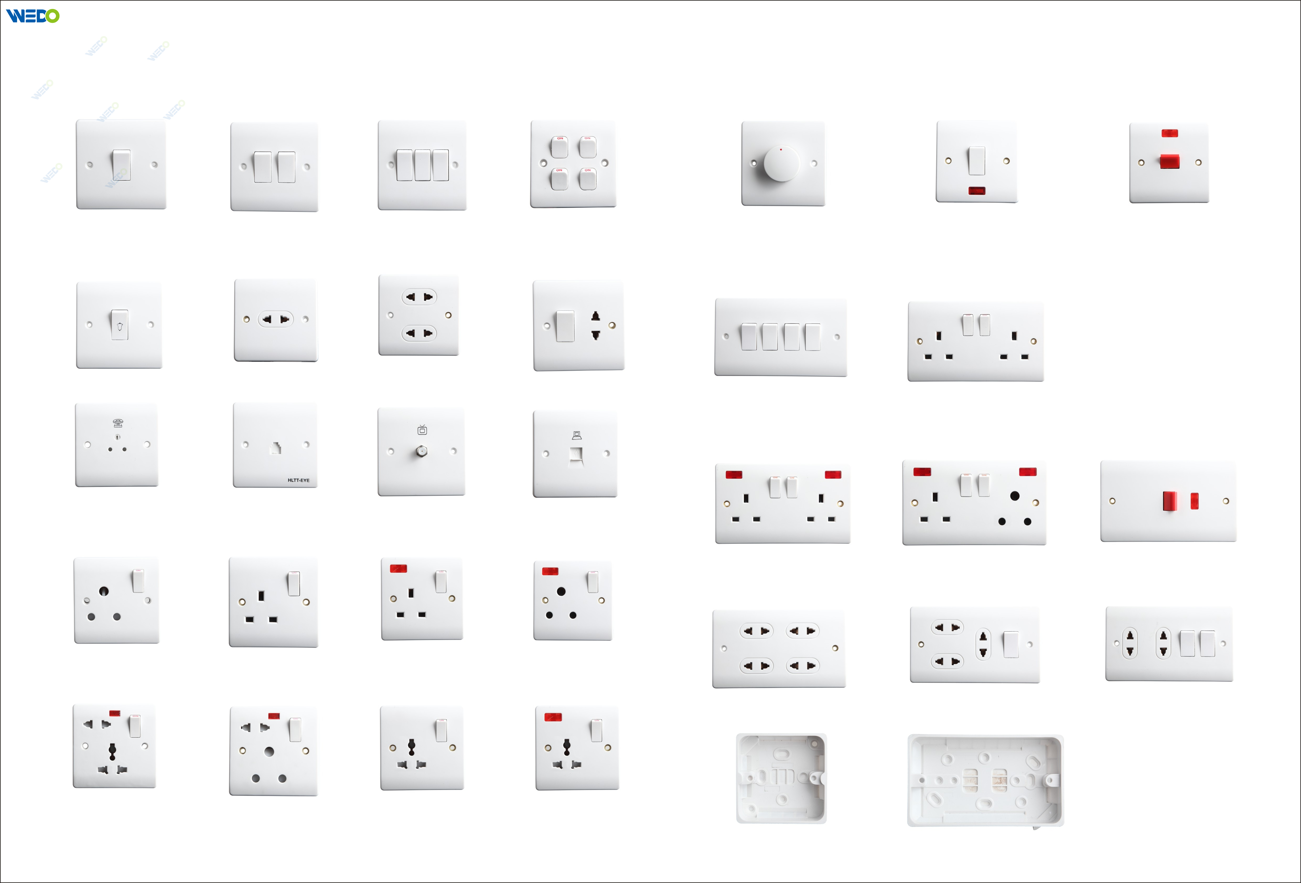 1Gang 6 Pin 16A Electrical Home Wall Switched Socket 