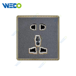 Acrylic Leather British 5 Pin MF Socket Wall Switch, Electric Socket Switch