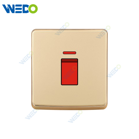 S1 Series 20A Switch with LED Light Ring 250V Light Electric Wall Switch Socket 86*86cm PC Material with Chrome Frame Home Switches
