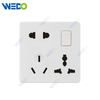 C85 Wall Switch Push On Off UK Standard Electric Switch Socket UK Standard White 1 Gang 8PIN SOCKET Electrical Switch Sockets Wall Switch 86 Type UK Wall Switches 