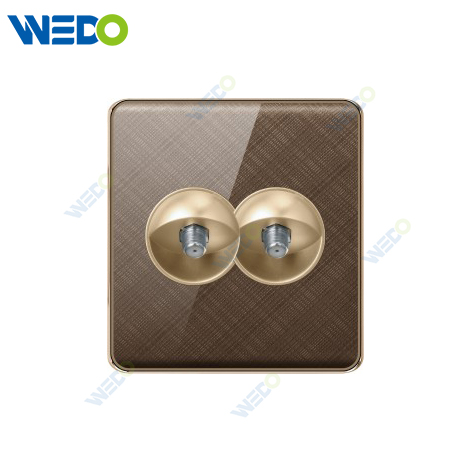 K2-b Series Satellite/ Double Satellite 250V Light Electric Wall Switch Socket PC Material with Chrome Frame Home Switches