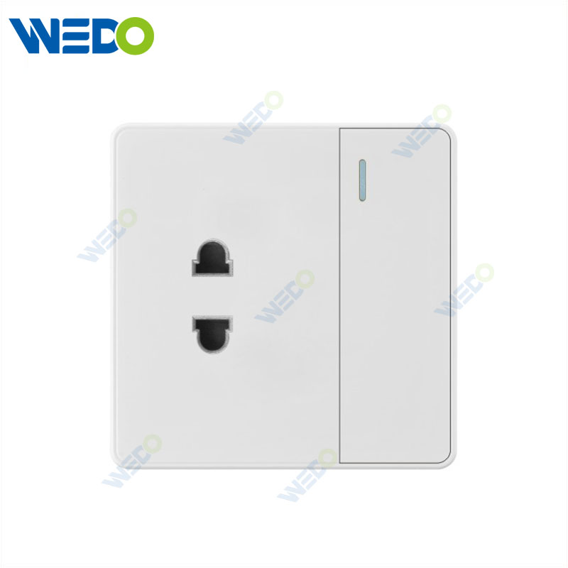 C85 Wall Switch Push On Off UK Standard Electric Switch Socket UK Standard White 1g Switch And 2pin/ 1g Switch And 2g 2pin Wall Switch