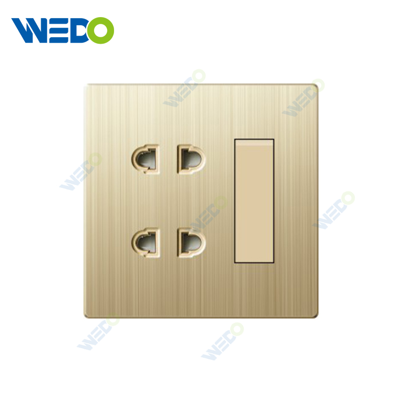 ULTRA THIN A3 Series 1gang 1way and 2pin socket Different Color Different Style Fashion Design Wall Switch 