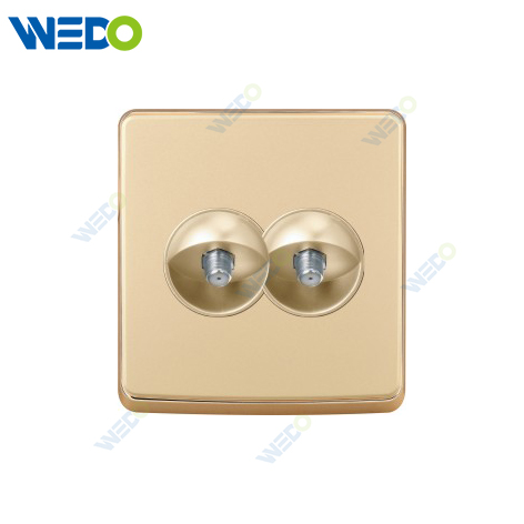 S1 Series SAT / Double SAT 250V Light Electric Wall Switch Socket 86*146cm PC Material with Chrome Frame Home Switches