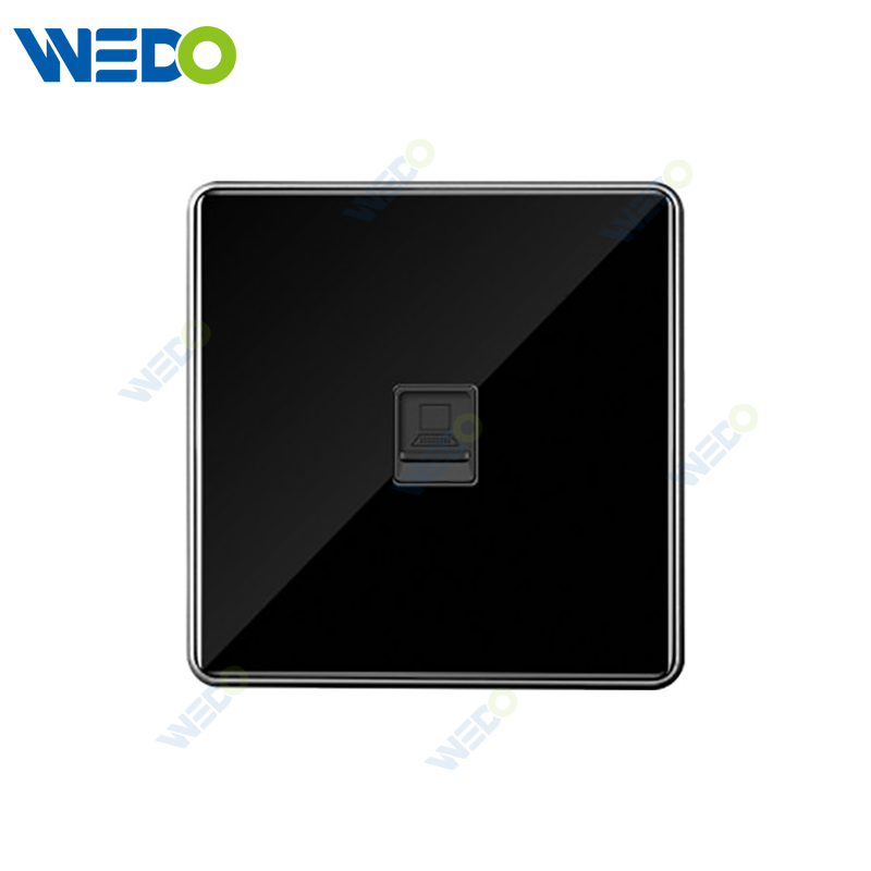 S7 Series TEL/ Computer / Double TV / Double Computer/ TEL+ Computer 250V Light Electric Wall Switch Socket Tempered Glass Material with Chrome Frame Modern Sockets