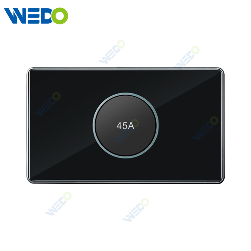 S7 Series 45A Switch with Light Ring 250V Light Electric Wall Switch Socket Tempered Glass Material with Chrome Frame Modern Sockets