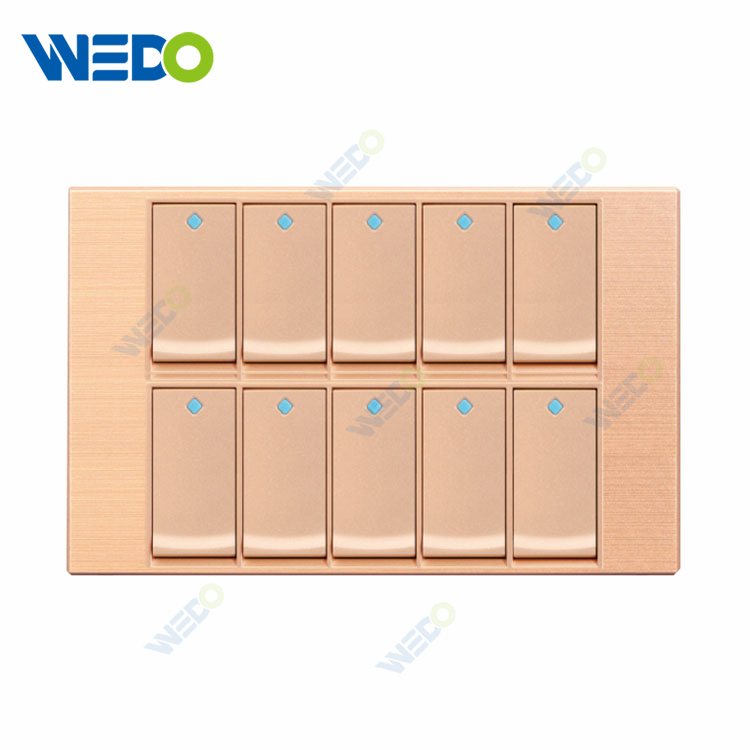 Pakistan Style PC Plate 10 Gang Big Button Electric Switch Socket 