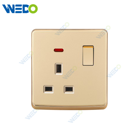S1 Series 13A Switched Socket with LED Light Ring 250V Light Electric Wall Switch Socket 86*146cm PC Material with Chrome Frame Home Switches