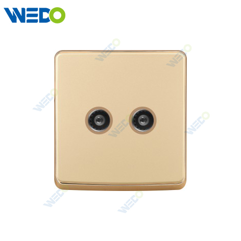 S1 Series TV / Double TV 250V Light Electric Wall Switch Socket 86*146cm PC Material with Chrome Frame Home Switches